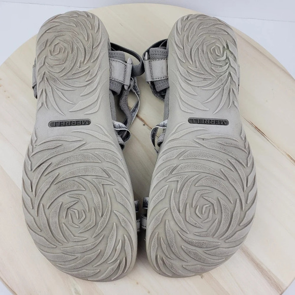 Women's Merrell Moon Sandals Sz 9 Gray Outdoor Performance Strappy Comfort Shoes - Picture 9 of 11